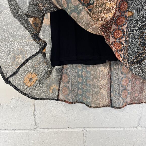 DESIGUAL Pisa Boho Dress Delhi Floral Feminine Hi Low Midi 3/4 Sleeve Medium EUC - Picture 14 of 16